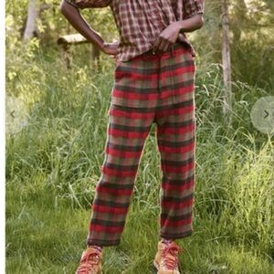 The Great. RARE Red Plaid The Ranger Pant Straight leg Cotton 26